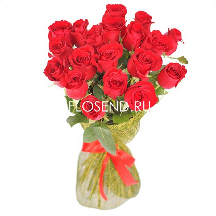 Букет «15 красных роз в упаковке»