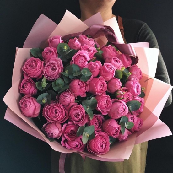 Букет «15 кустовых пионовидных роз» - фото 7