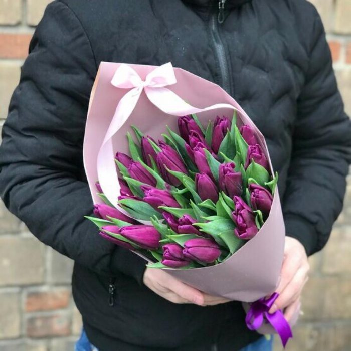 Букет «19 фиолетовых тюльпанов», фото 2